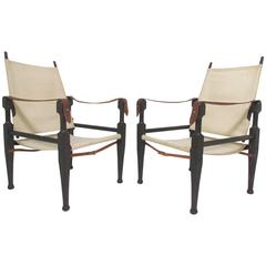 Pair of Safari Sling Lounge Chairs by Wilhelm Kienzle for Wohnbedarf