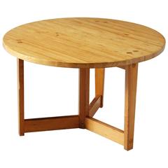 Round Dining Table by Jacob Kielland-Brandt in Solid Pinewood