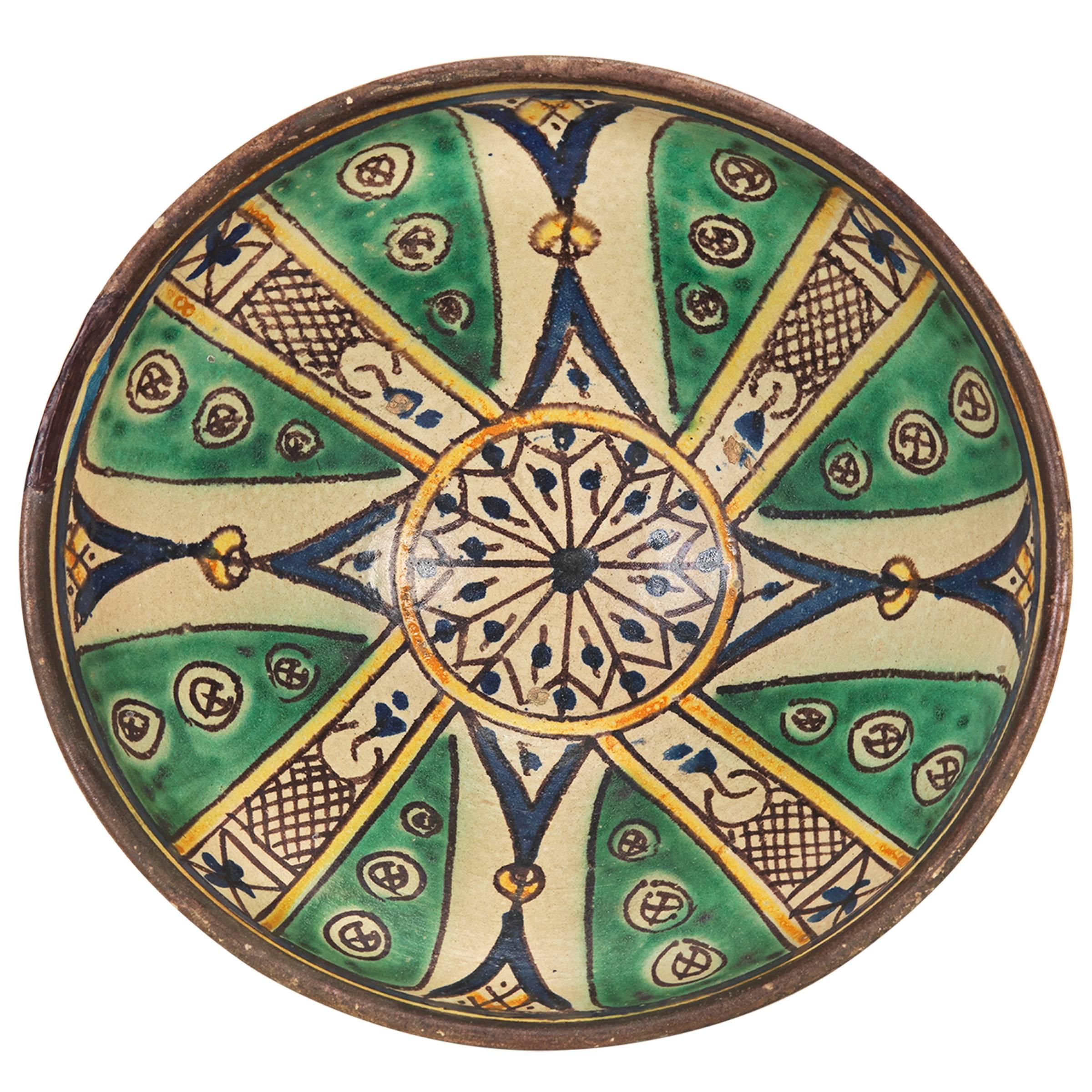 Early 20th Century Morocco Fez Ceramic Bowl