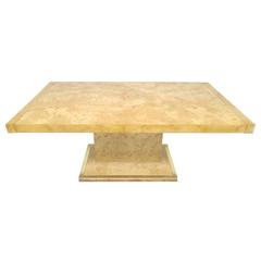 Mid-Century Style of Milo Baughman Extendable Burl Wood Dining Table by Founders