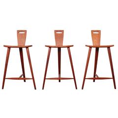 Three Barstools in the style of Tage Frid