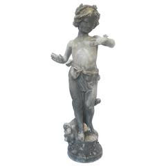 English Lead Garden Figure of 'Summer, ' circa 1900, Signed Bromsgrove Guild