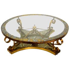Arturo Pani Round Cocktail Table with Eglomized Top 3