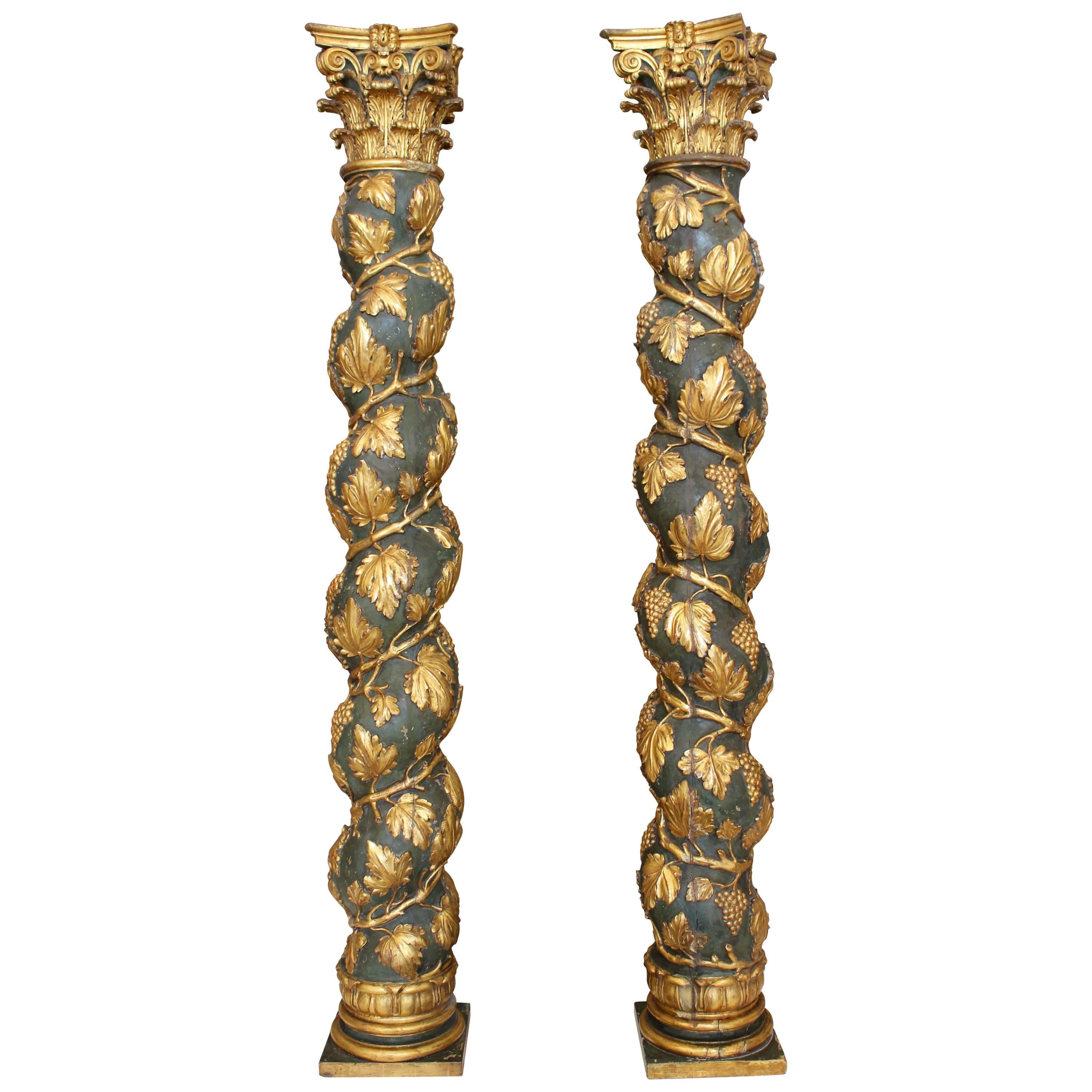 Pair of Italian Solomonic Columns