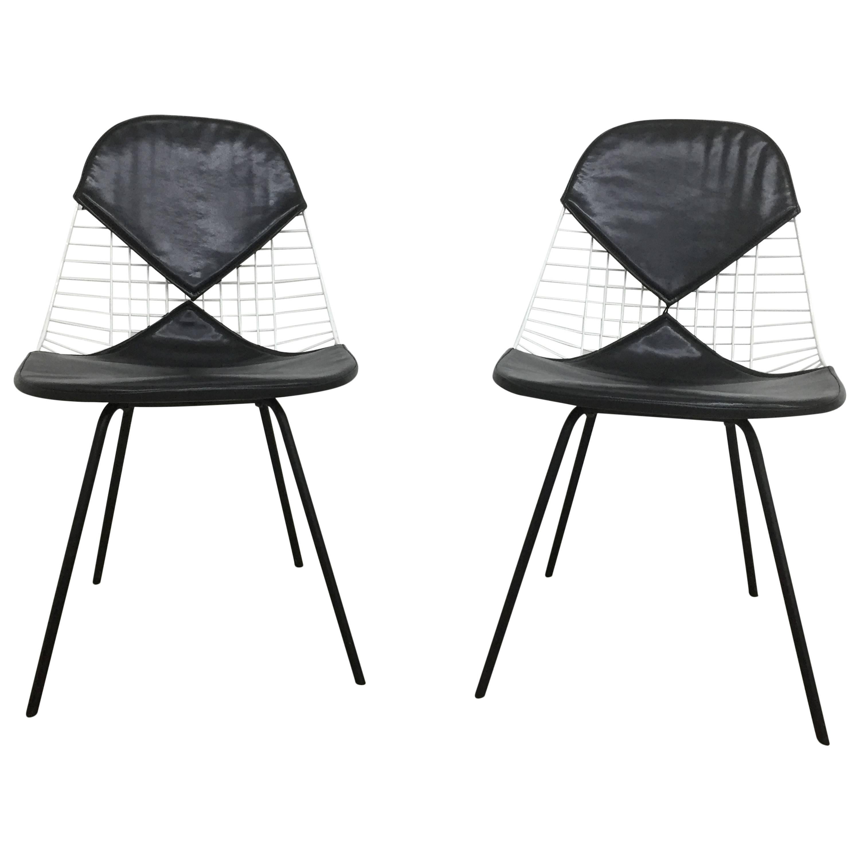 Pair of Early Eames Wire "Bikini" Chairs, 1950s