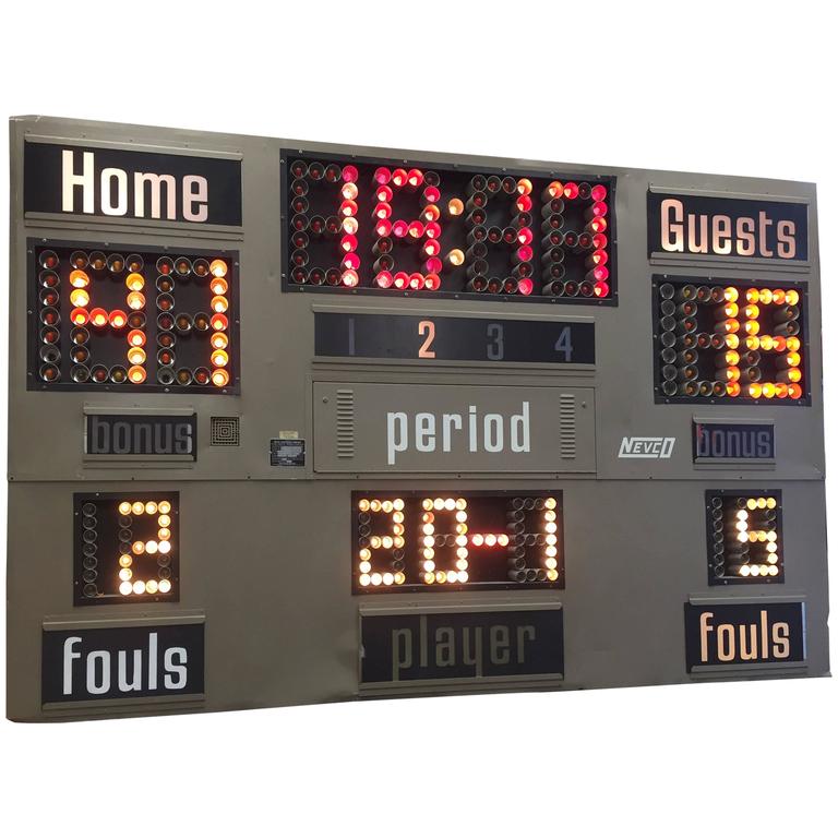 Working Large Basketball Scoreboard at 1stDibs