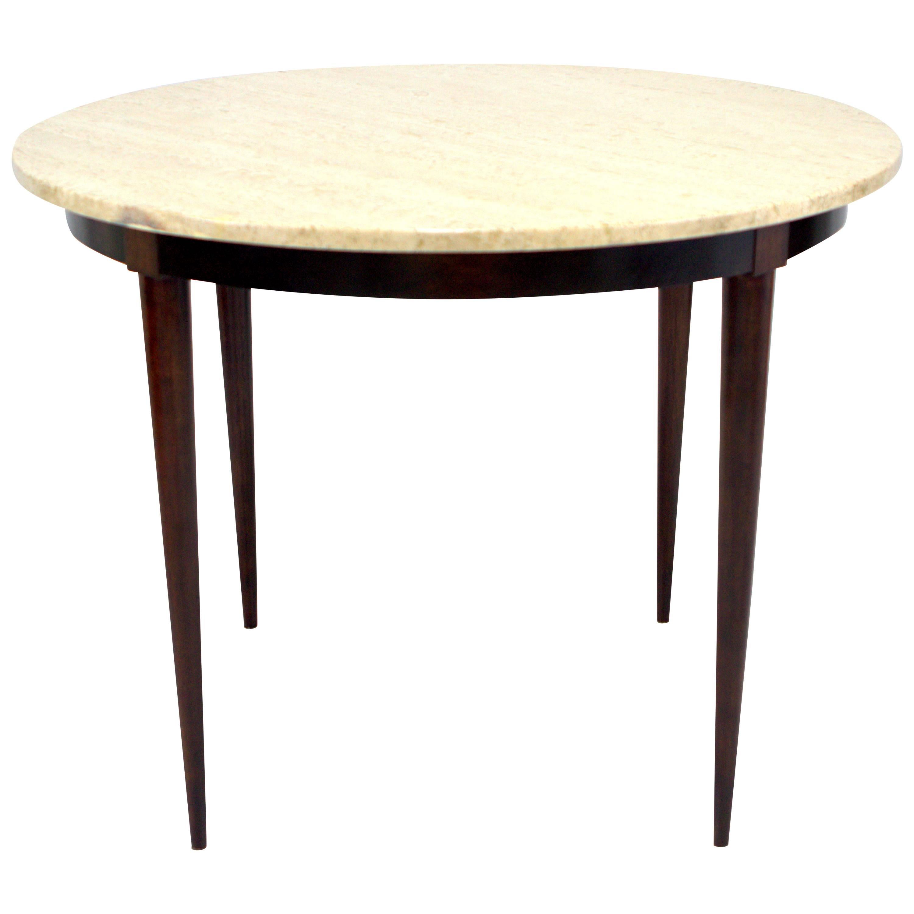Mid-Century Italian Travertine Marble Table in the Style of Gio Ponti