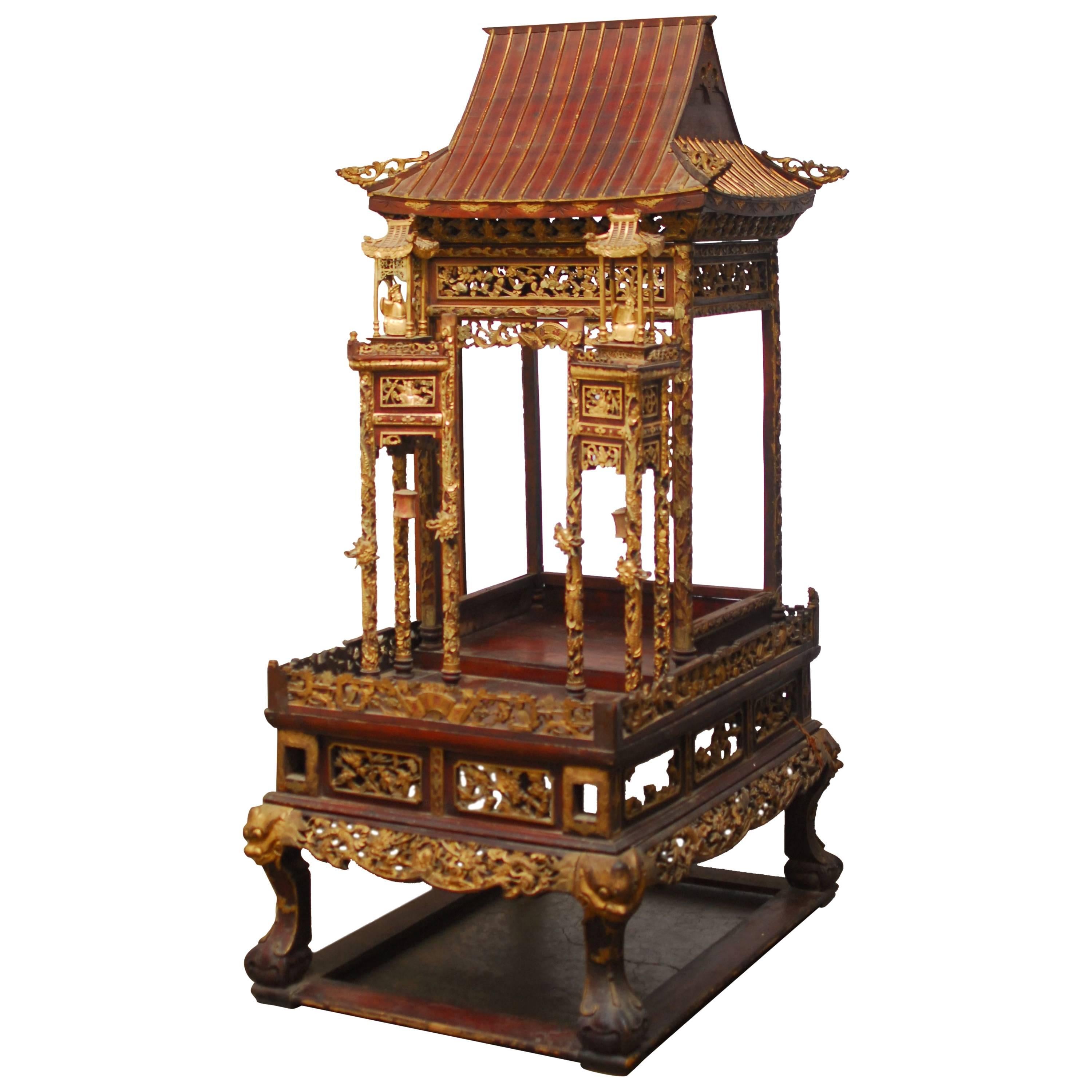 Monumental 19th Century Chinese Buddhist Altar Shrine