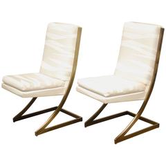 Pair of Milo Baughman Cantilevered Z Chairs