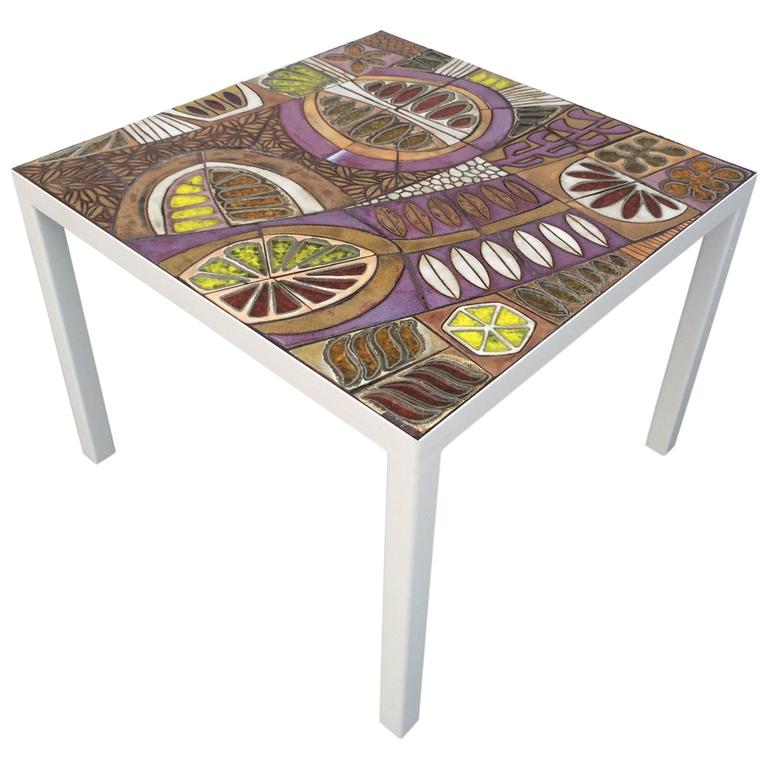 Studio Ceramic Tile Top Table by Brent For Sale at 1stdibs