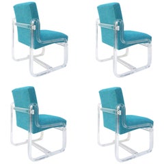 Set of Four Acrylic Dining Chairs by Vivid