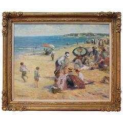 Patrick Ryan "At The Beach" Oil Painting