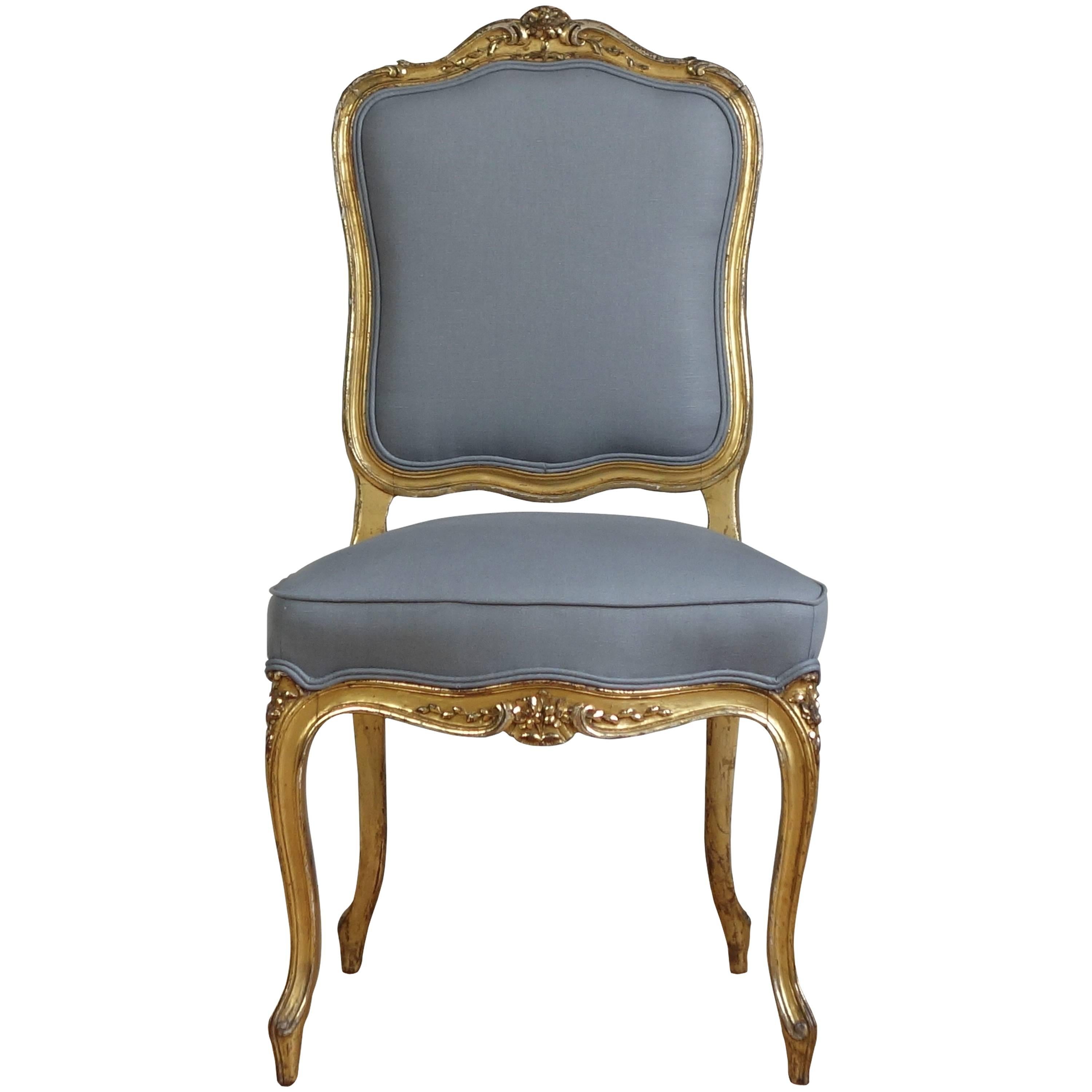 French Carved and Gilt Side Chair