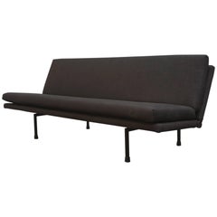 French Industrial Modern Sleeper Sofa in New Noir Upholstery