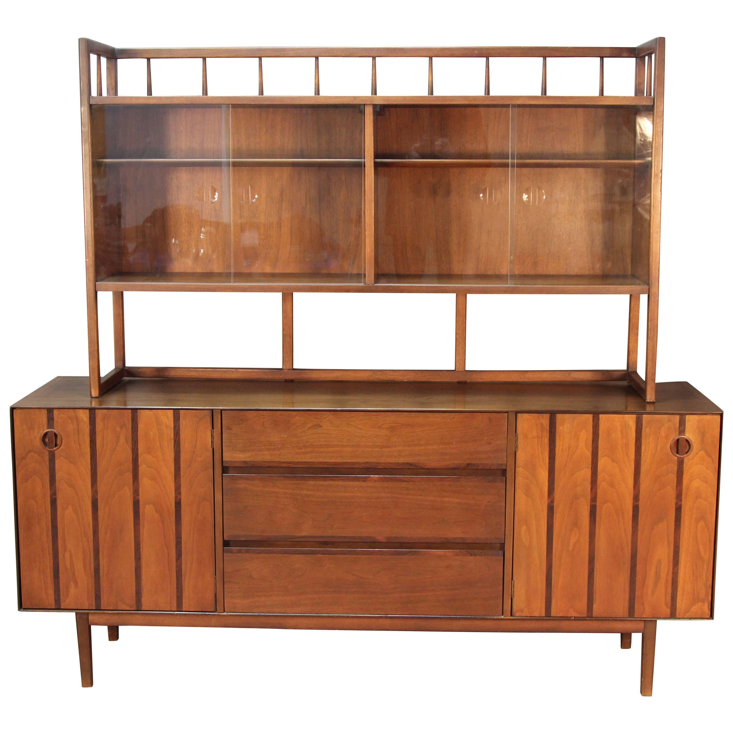 Mid-Century Modern Credenza and Bookcase For Sale