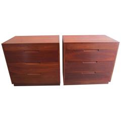 Pair of George Nakashima Four-Drawer Walnut Dressers