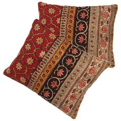 Antique Indian Kalamkari Pillows 14 x 18 