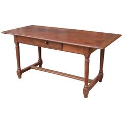 French Single Drawer Walnut Table 8
