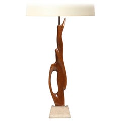 Biomorphic Wooden Table Lamp