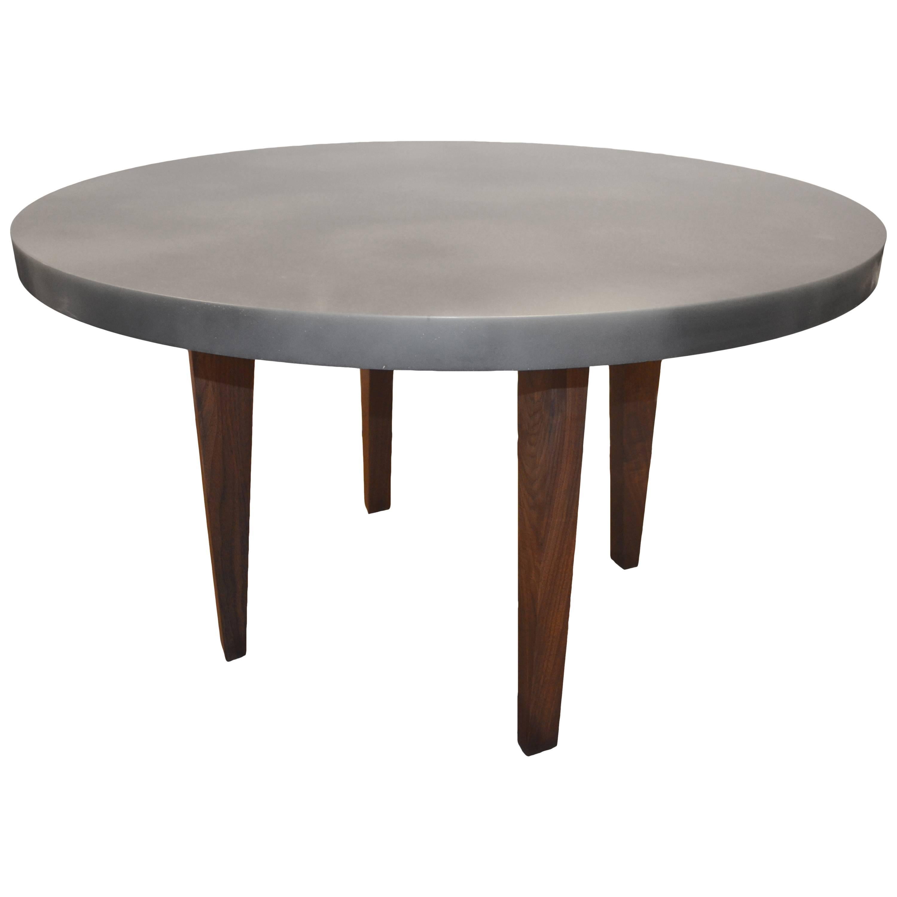 Andrianna Shamaris Black Walnut Wood Table and Resin Coated Top For Sale