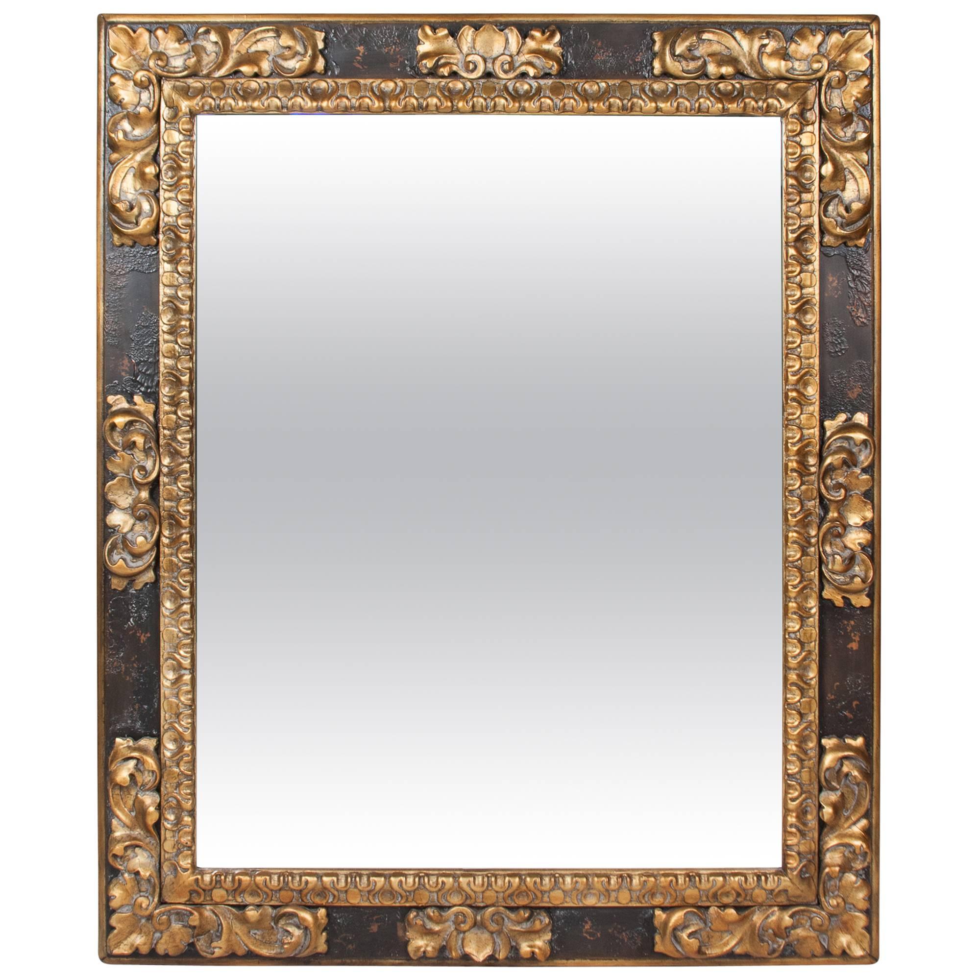 Carved Gilded Frame Mirror For Sale