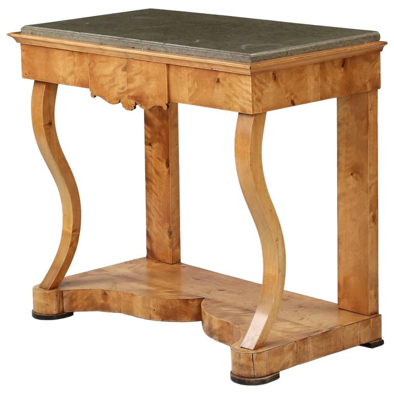 Fine Biedermeier Birch Pier Console Table, Germany or Austria, circa