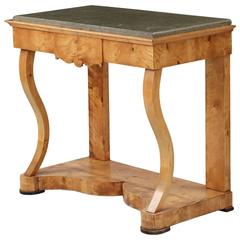 19th Century Austrian Biedermeier Birch Antique Pier Table Console circa 1825