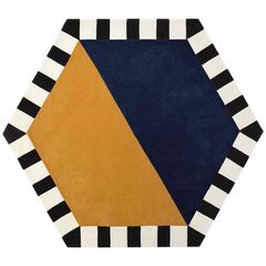 Kinder Modern Blue Moon Large Hexagon Area Rug