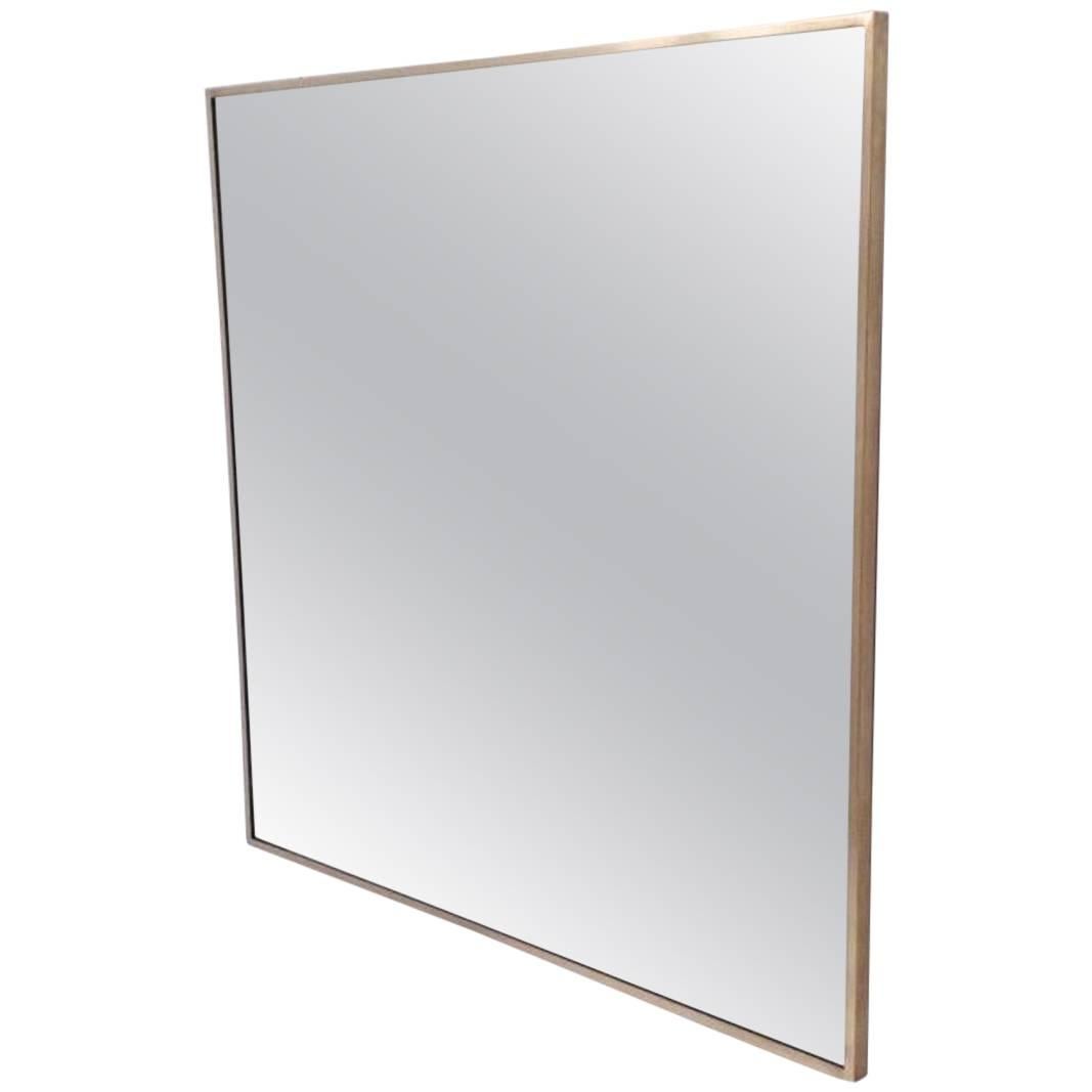 1960s Squared Brass Framed Mirror