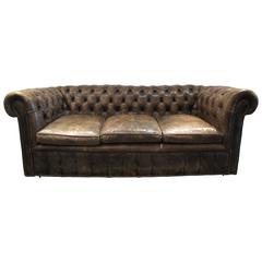 Vintage Brown Faded Chesterfield