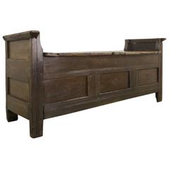 Rustic French Antique Chestnut Seat or Coffer