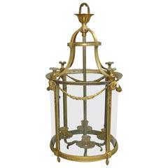 19th Century Gilt Brass Hall Lantern 5