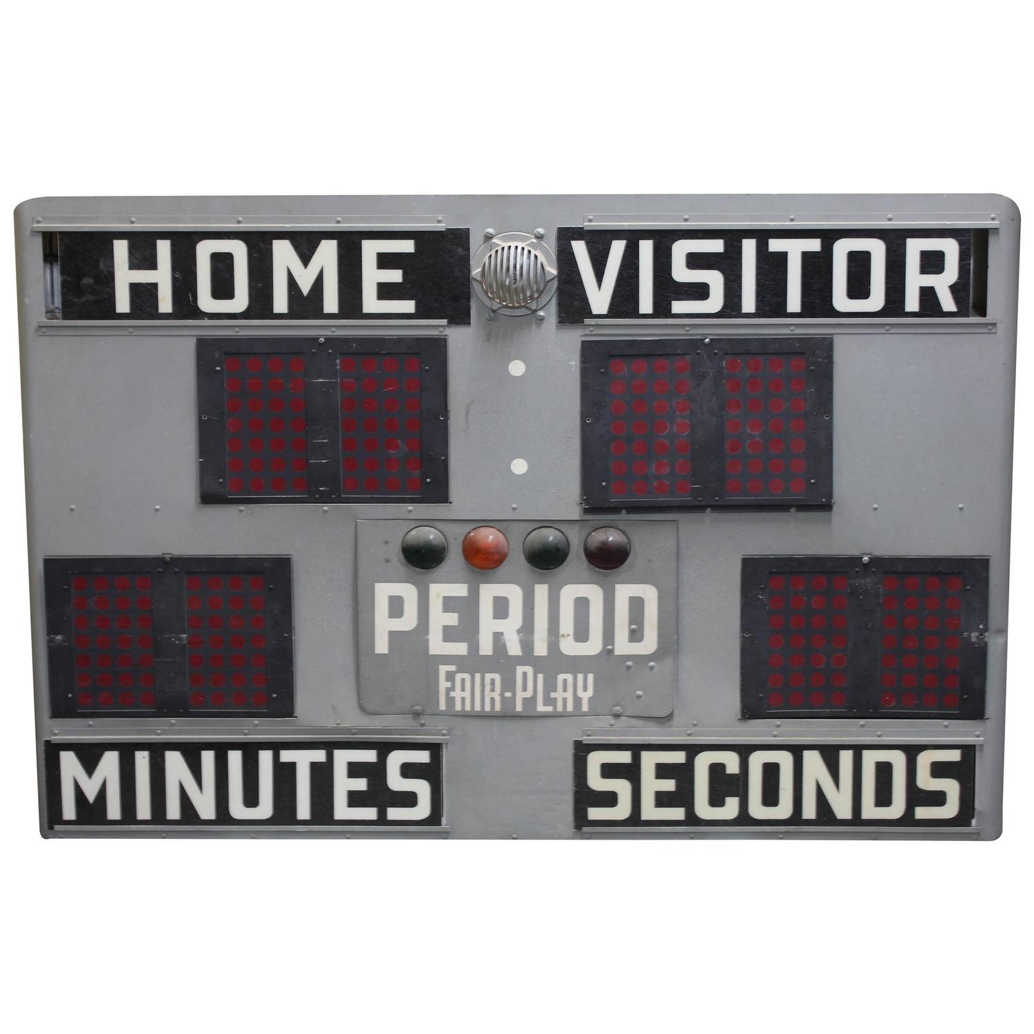 1950s Basketball Metal Scoreboard at 1stdibs