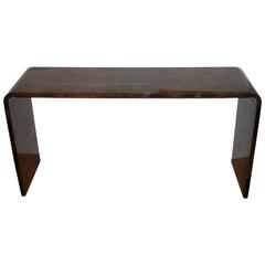 Aldo Tura Lacquered Parchment Covered Waterfall Console Table