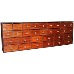 19th Century Mahogany and Pine Apothecary Chest with Dovetailed Construction