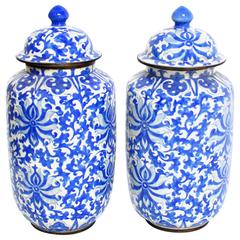 Antique Chinese Blue and White Ginger Jars 