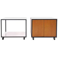 Pair of George Nelson Steel Frame Group Rolling Tables / Carts 3
