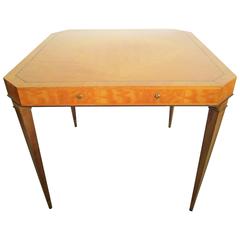 Italian Modern Art Deco Game Table with Brass Detailing
