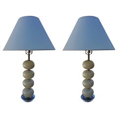 Pair of Artisan Glass Table Lamps
