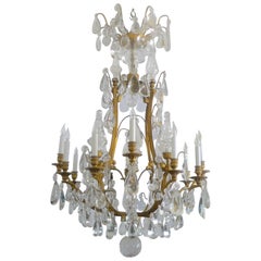 Gilt Bronze and Crystal Louis XVI Style Chandelier