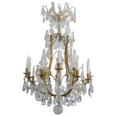 Gilt Bronze and Crystal Louis XVI Style Chandelier 11