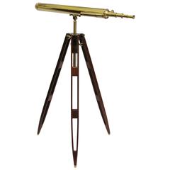 Polished Brass and Mahogany Telescope