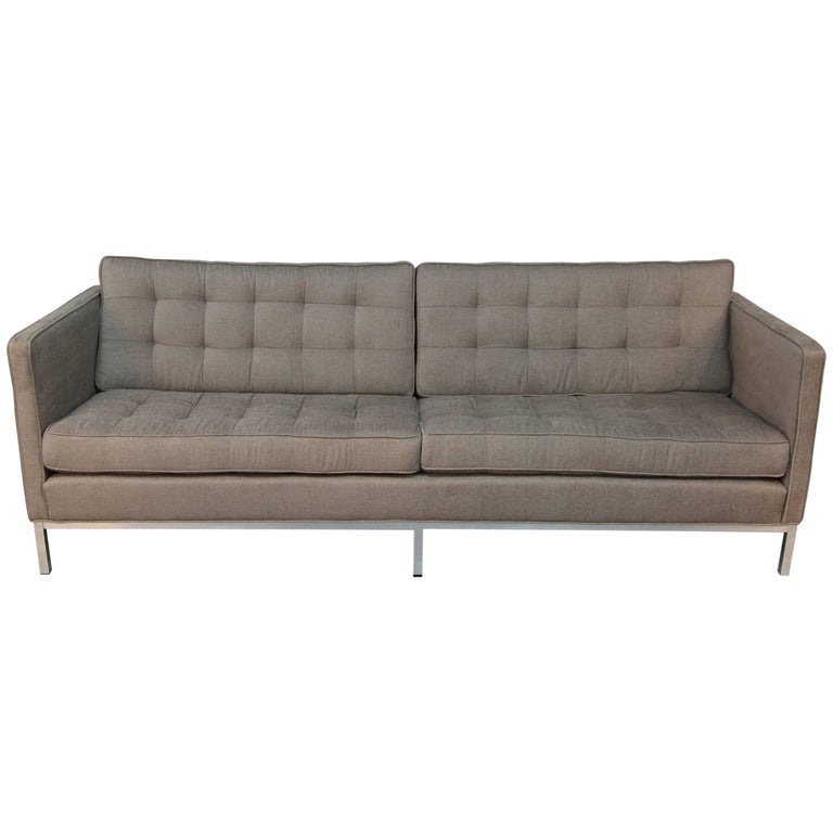 Modern Tweed Upholstered Knoll Style Sofa at 1stDibs