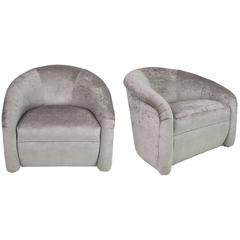 Pair of Milo Baughman Swivel Lounge Chairs