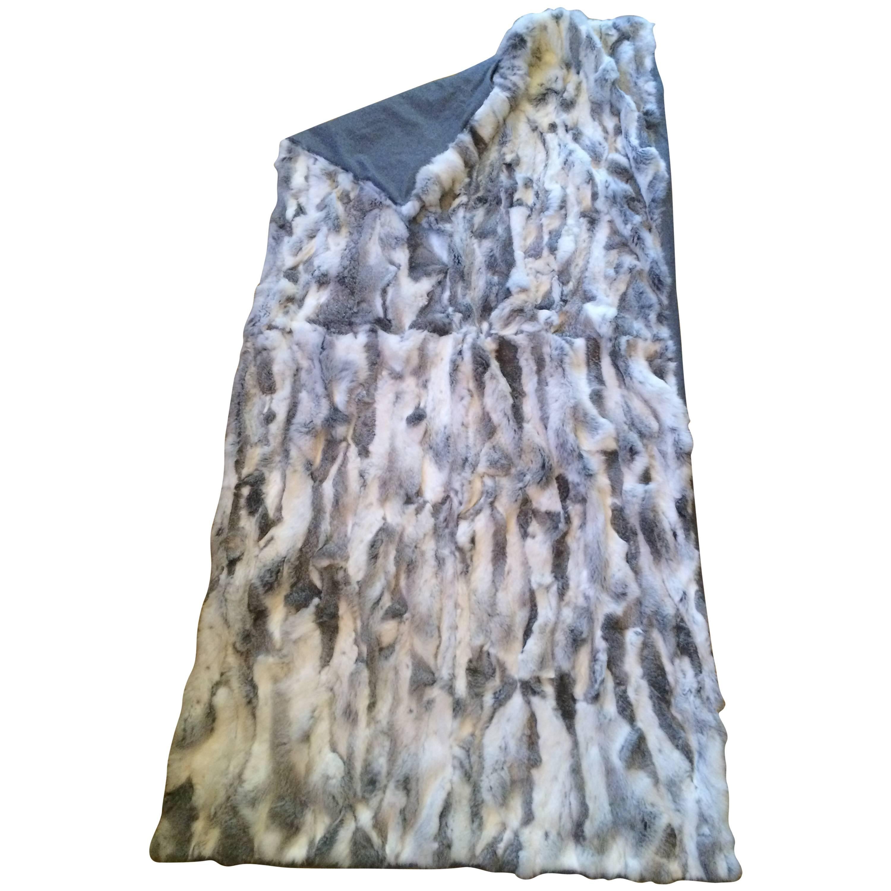 Multi-Color Sheer Fur Throw with Cashmere Backing