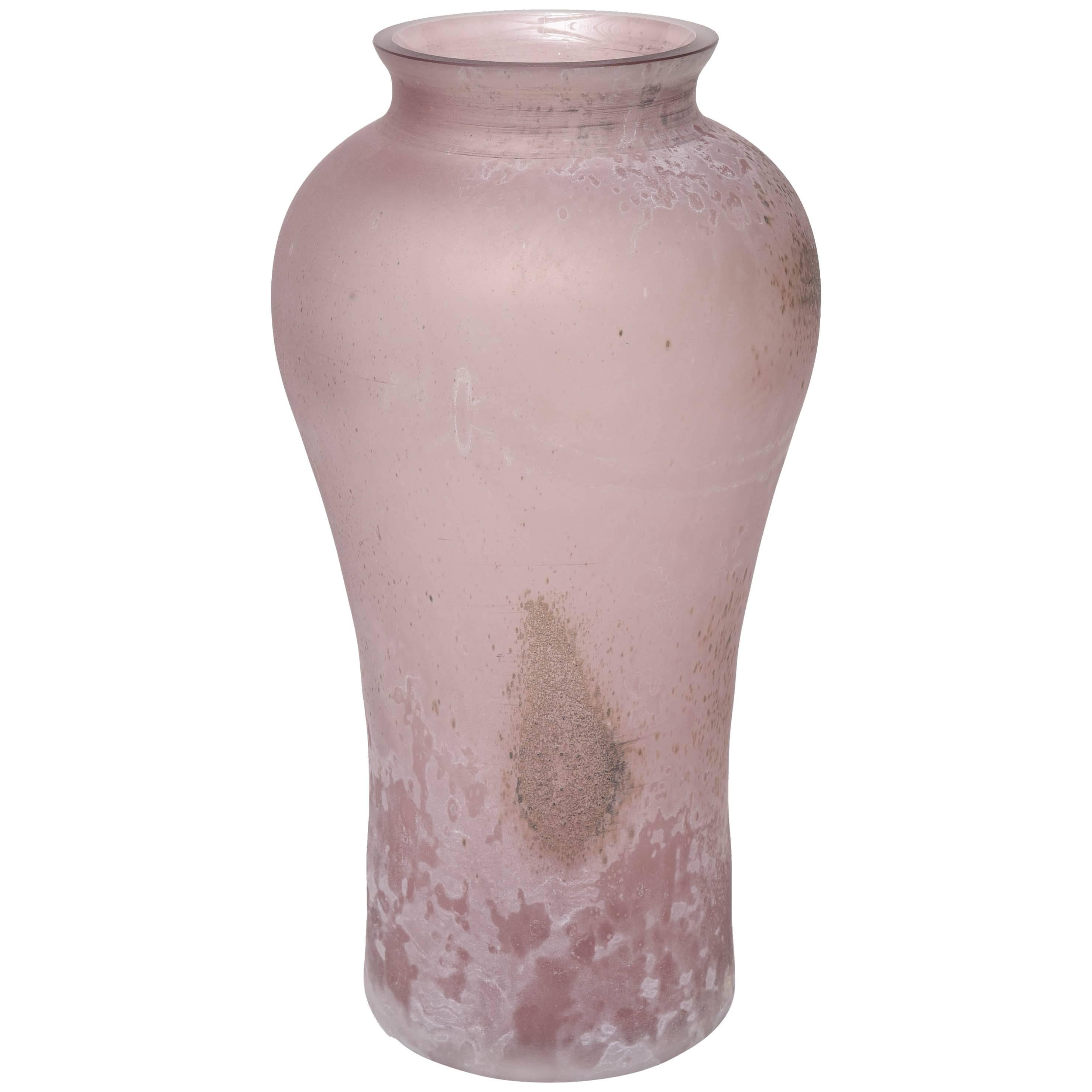 Large-Scale Signed Cenedese Scavo Glass Urn