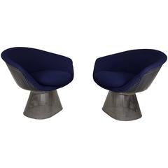 Pair of Sculptural Lounge Chairs by Warren Platner for Knoll, 1970s