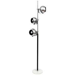 1960s Italian Triple Light Floor Lamp with Marble Base after Arredoluce