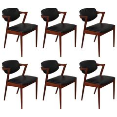 Kai Kristiansen Model 42 Teak Z Chairs Set of Six