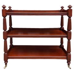 English Mahogany Reeded Three-Tiered Trolley, Circa 1820